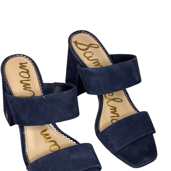 NWOT Sam Edelman Delaney Navy Swead Sandals. Size 7.5 - Picture 2 of 9